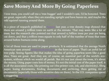 Save Money And More By Going Paperless