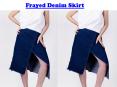 Frayed Denim Skirt