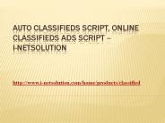 Auto Classifieds Script, Online Classifieds ads Script - i-Netsolution