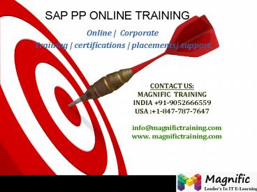 SAP PP ONLINE TRAINING IN USA|MALAYSIA|UK