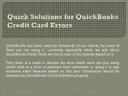 1-865-407-2488 QuickBooks Credit Card Error Support