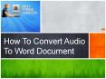 How To Convert Audio To Word Document PowerPoint PPT Presentation