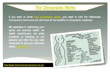 The chiropractic works