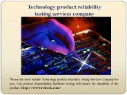 Reliability Test Plan Design and Development