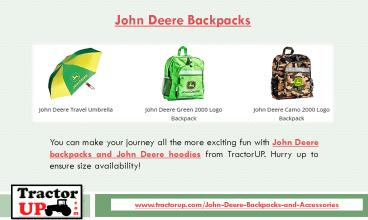 John deere backpacks