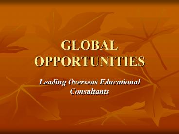 Study Abroad|Overseas Education Consultants|Foreign Education Consultants