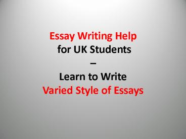 What are Different types and Styles of Essay Writing?