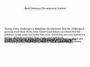 Best Database Development Solution