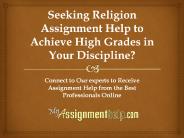 MyAssignmenthelp.com Provides Religion Assignment Help Services