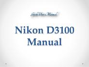 Nikon D3100 Manual