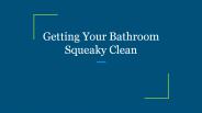 Getting Your Bathroom Squeaky Clean