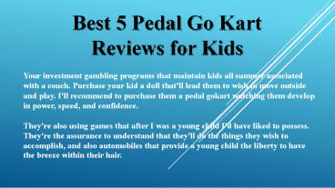 Best 5 Pedal Go Kart Reviews for Kids