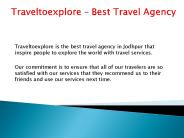 Traveltoexplore - Get Best Travel Agency India