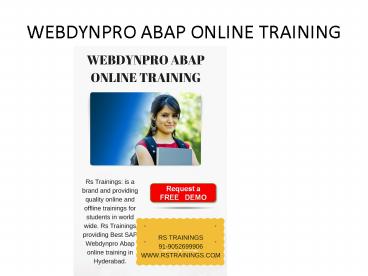 Webdynpro online training in Hyderabad