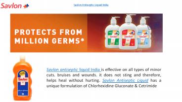 Health & Hygiene With Savlon Antiseptic Solutions