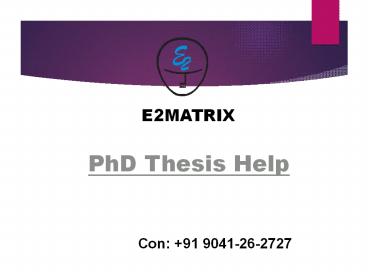 PhD Thesis Help in Mohali