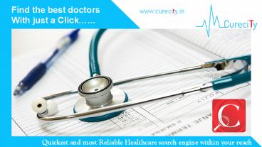 Curecity - An effective medical search engine