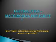 i-Netsolution – Matrimonial PHP Script
