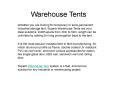 Warehouse Tents PowerPoint PPT Presentation