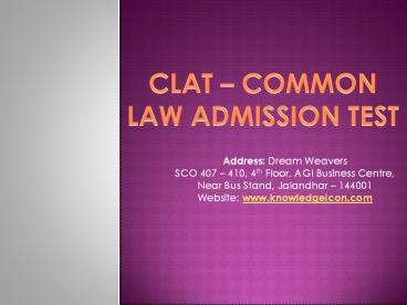CLAT Training Course in Jalandhar
