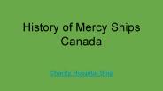 History of Mercy Ships Canada