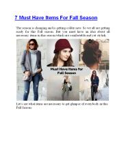 7 Must Have Items For Fall Season