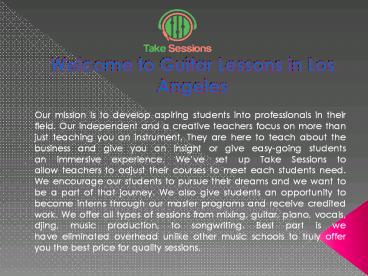 Online  Music Lessons In Los Angeles by Take Sessions