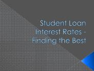 Student Loan Interest Rates - Finding the Best
