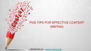 Five Tips For Effective Content Writing