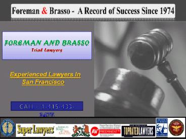Injury Lawyers San Francisco