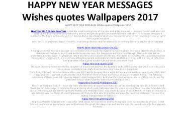 HAPPY NEW YEAR MESSAGES Wishes quotes Wallpapers 2017