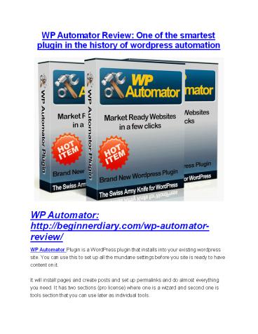 WP Automator Review & (Secret) $22,300 bonus