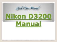 Nikon D3200 Manual