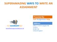 Simple ways to write an effective assignment