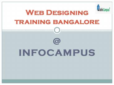 Web Designing training bangalore
