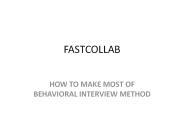 HOW TO MAKE MOST OF BEHAVIORAL INTERVIEW METHOD