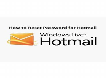 How to Reset Password for Hotmail (1)