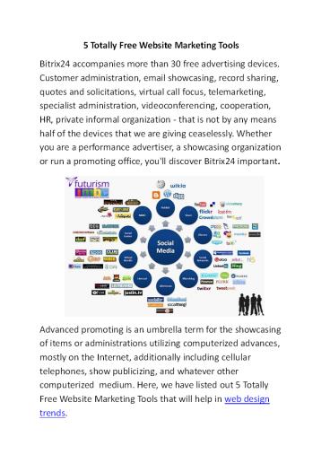 5 Totally Free Website Marketing Tools