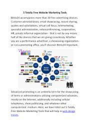 5 Totally Free Website Marketing Tools