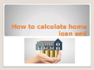 How to calculate home loan emi