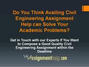 Where Can I Get Civil Engineering Assignment Help?