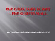 PHP Directory Script – PHP Scripts Mall
