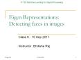 Eigen Representations: Detecting faces in images PowerPoint PPT Presentation