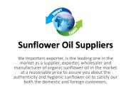 Organic Sunflower Oil Supplier