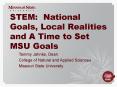 STEM: National Goals, Local Realities and A Time to Set MSU Goals PowerPoint PPT Presentation