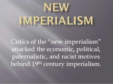New Imperialism