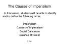 The Causes of Imperialism PowerPoint PPT Presentation
