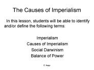 The Causes of Imperialism
