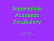 Imperialism Academic Vocabulary