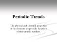 Periodic Trends PowerPoint PPT Presentation
